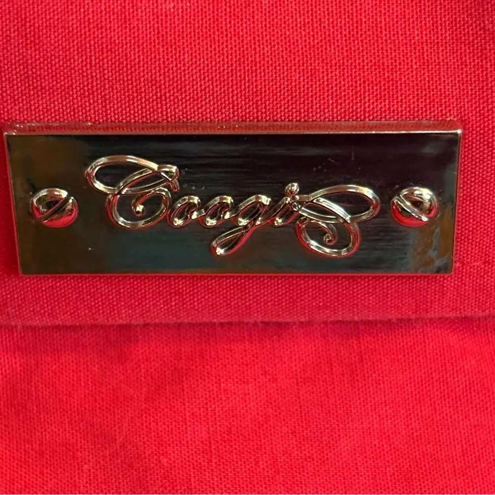 Vtg Coogi Classic Womens 4X Button Down Red Shirt Gingham Cuffs Embroidered Logo - Image 8