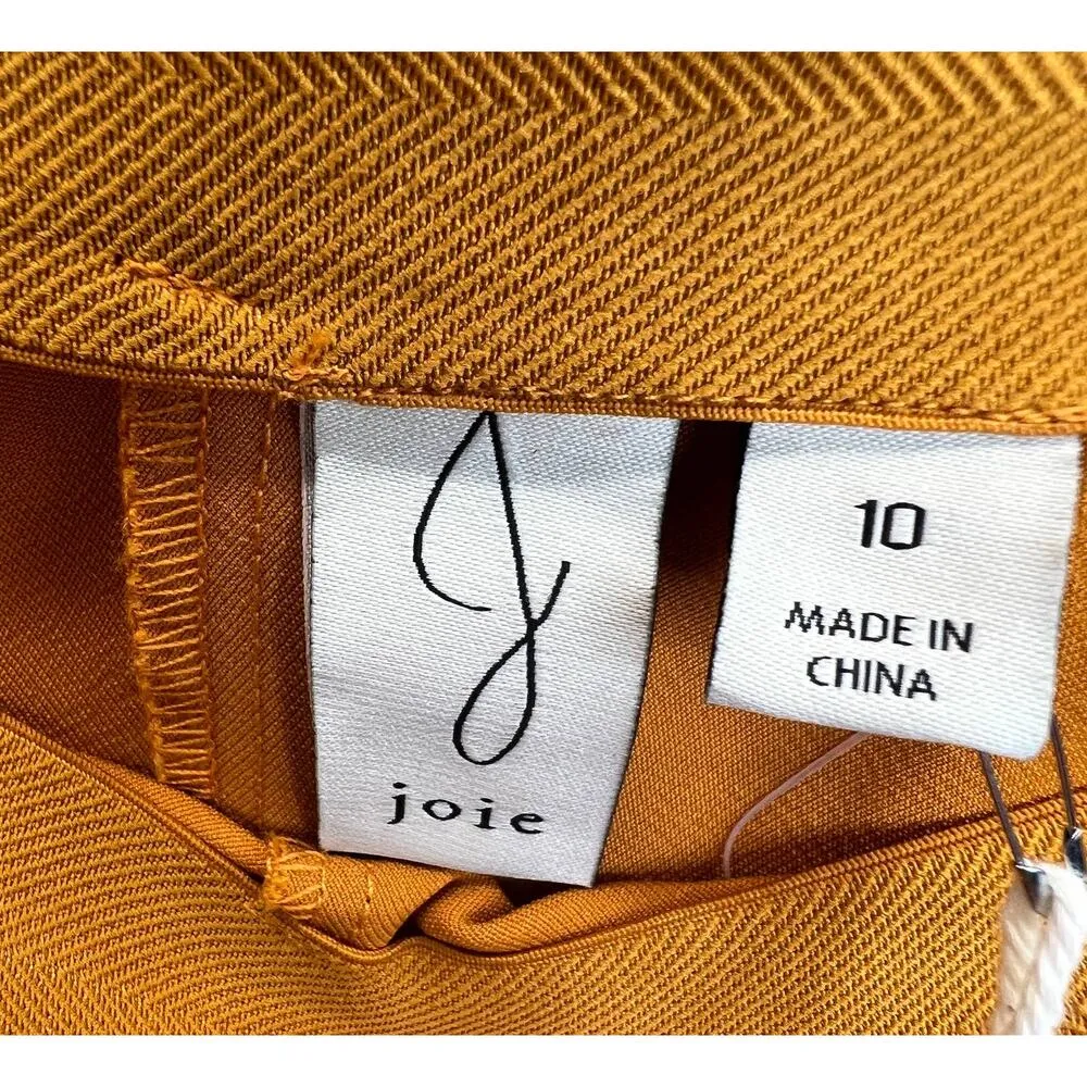 Joie Satin Wide Leg Palazzo Pants Orange Size 10  Cropped Flat Front Leg Pull On - Image 3