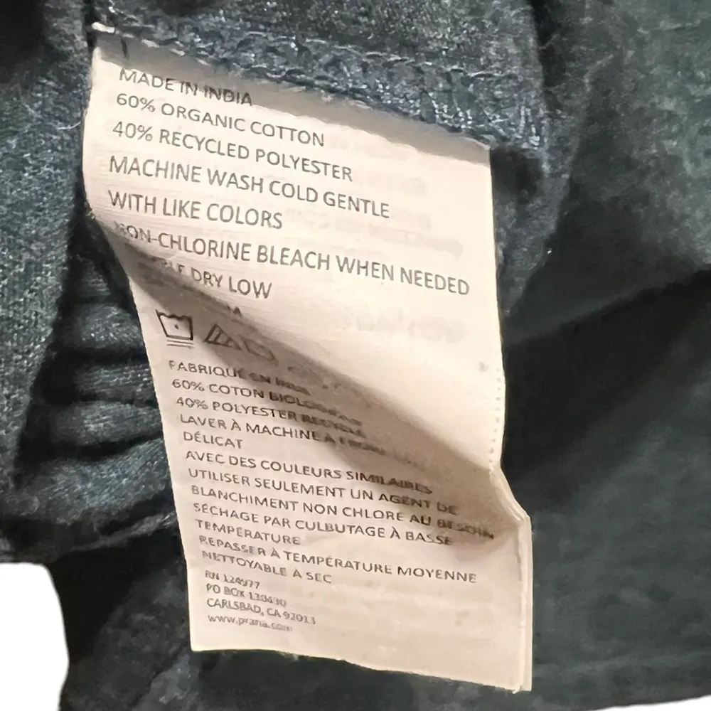 Prana Long Sleeve Nitty Petrol Blue Top Size Small - Image 7