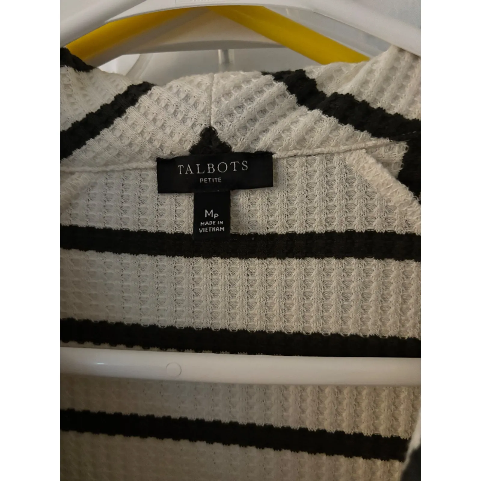 Talbots Petite Waffle Knit Cowl Neck Striped Pullover Top,‎ MP - Image 2