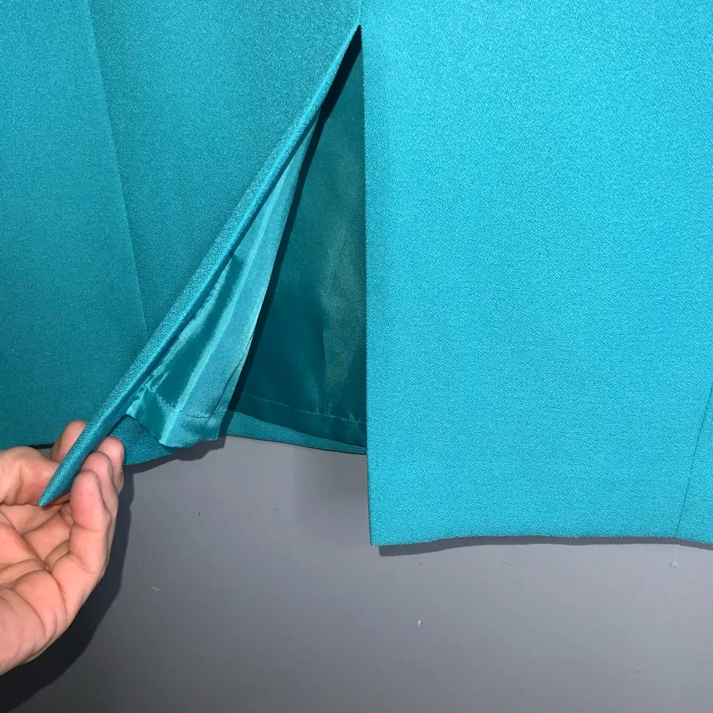 Kasper Teal Midi Sleeveless Sheath Dress Cutout On Chest Business Dress 10 - Image 7