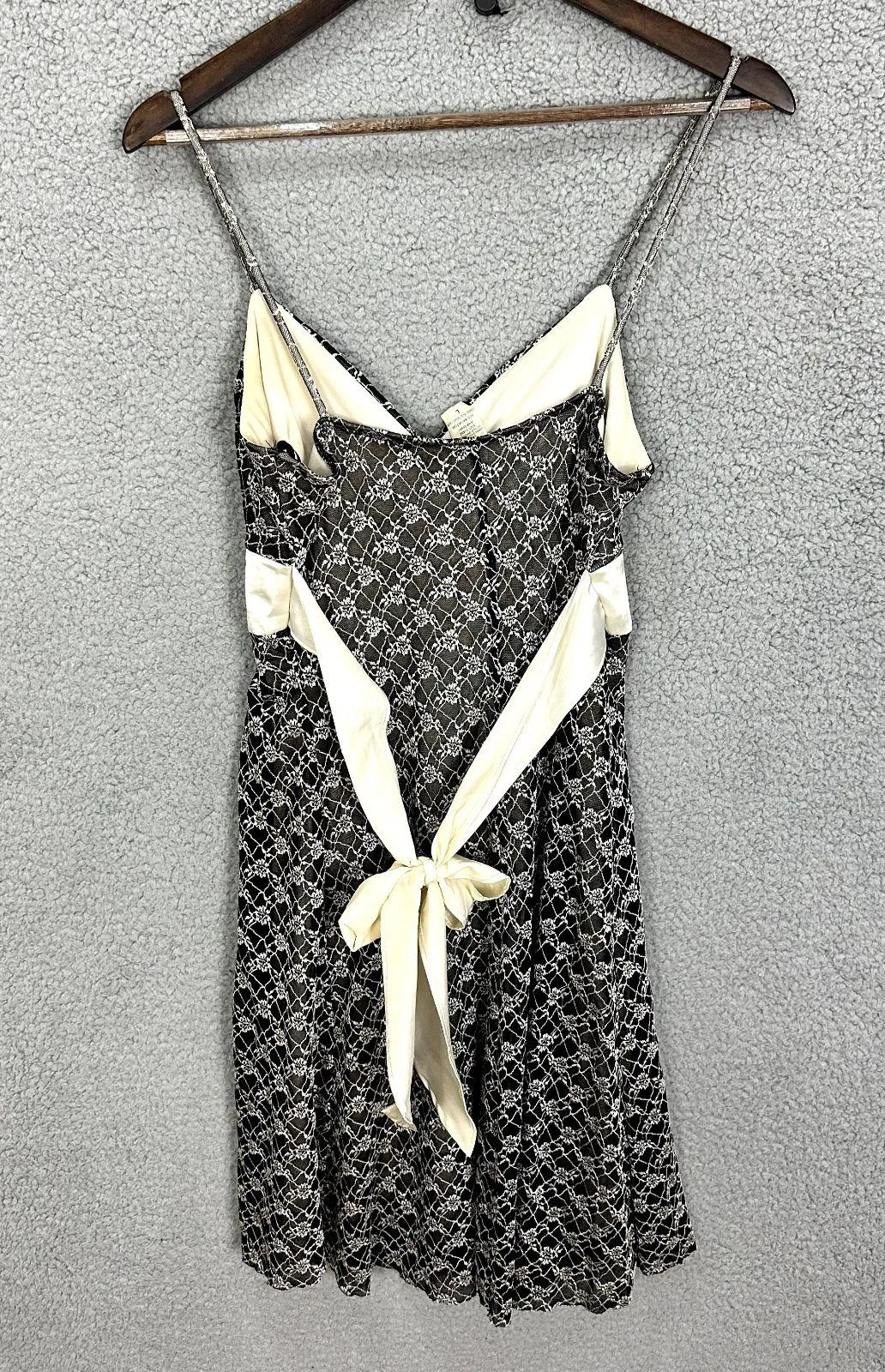 Taboo Slip Dress Womens L Black White Lace Overlay Fairy Grunge Y2K Gothic Party - Image 2