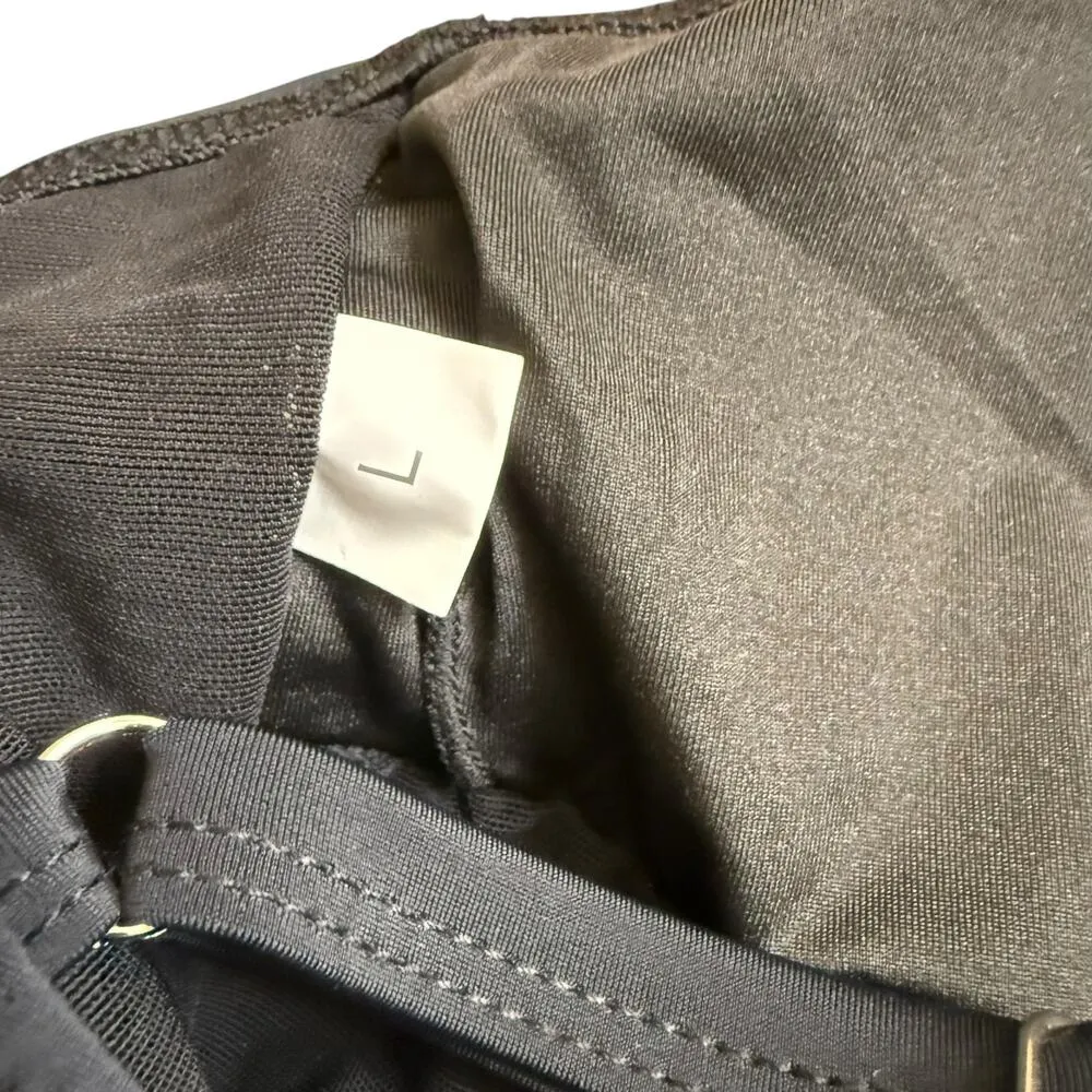 NWT Shaperin Black Swimsuit Tummy Control Ruched Vneck Slimming Large Racerback - Image 8