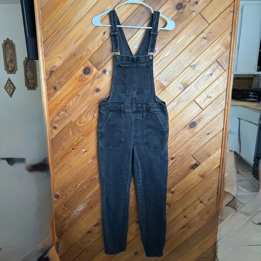 Madewell Women's Black Denim Overalls Size Medium - Image 2