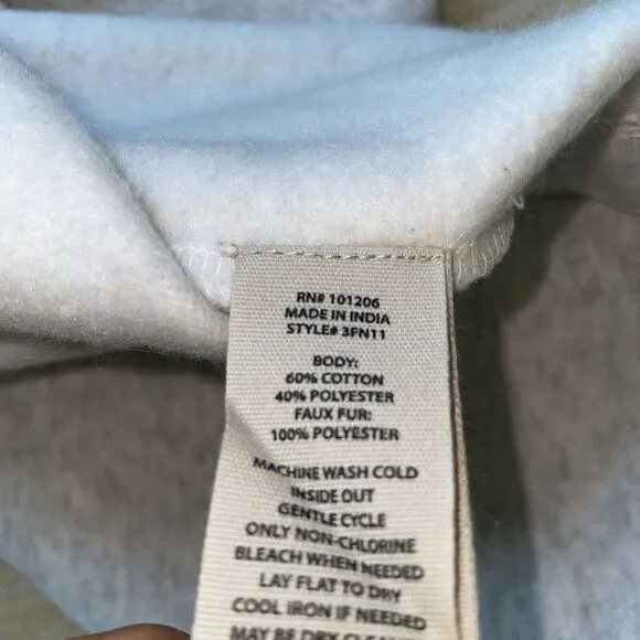 SOFT SURROUNDINGS SILVER GRAY HEATHER FAUX FUR APRES SKI SHIRT TUNIC TOP PM NWT‎ - Image 7