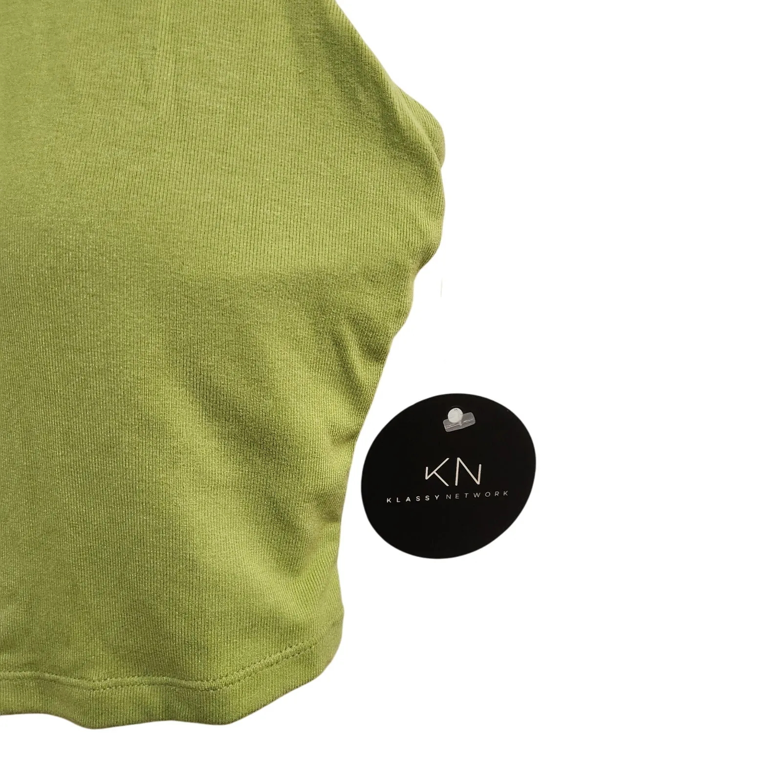 Klassy Network Green High Neck Built-in Bra Top Racerback Brami Crop Tank Medium - Image 3