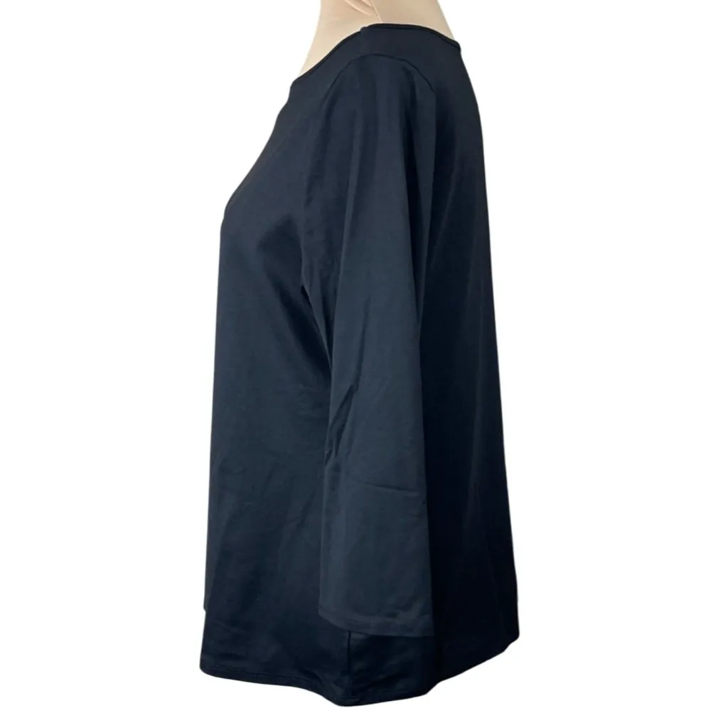 Peck & Peck Essentials Top Black Stretch Size L Large - Image 2