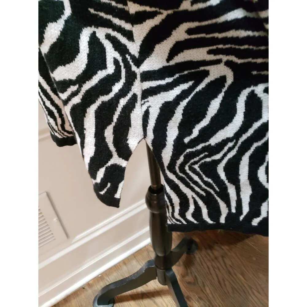 Est. 1946 Womens Black Animal Print Cotton Round Neck Long Sleeve Sweater Large - Image 9