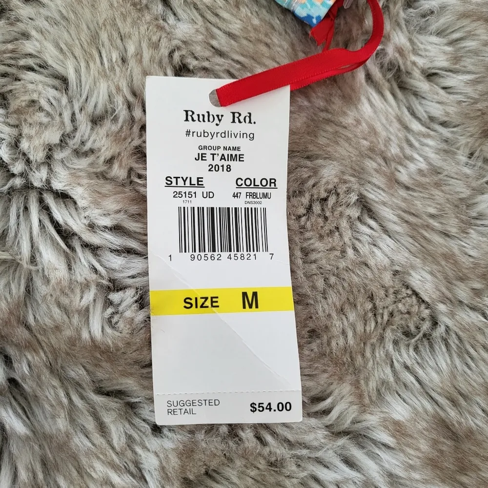 Ruby Rd. 3/4 Sleeve Top Blue & Mesh Stripes Size Medium - Image 6