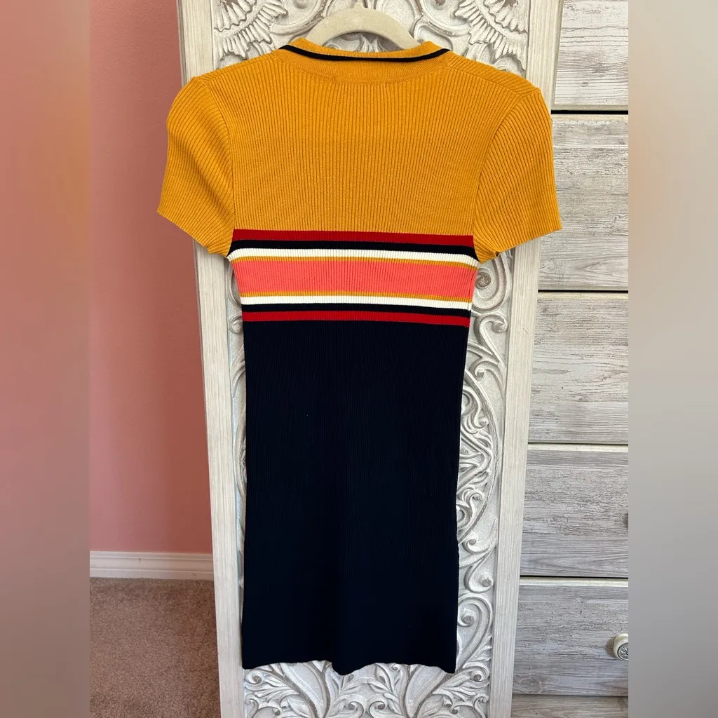 Urban Outfitters retro 90’s color block bodycon knit collared polo dress MD - Image 3