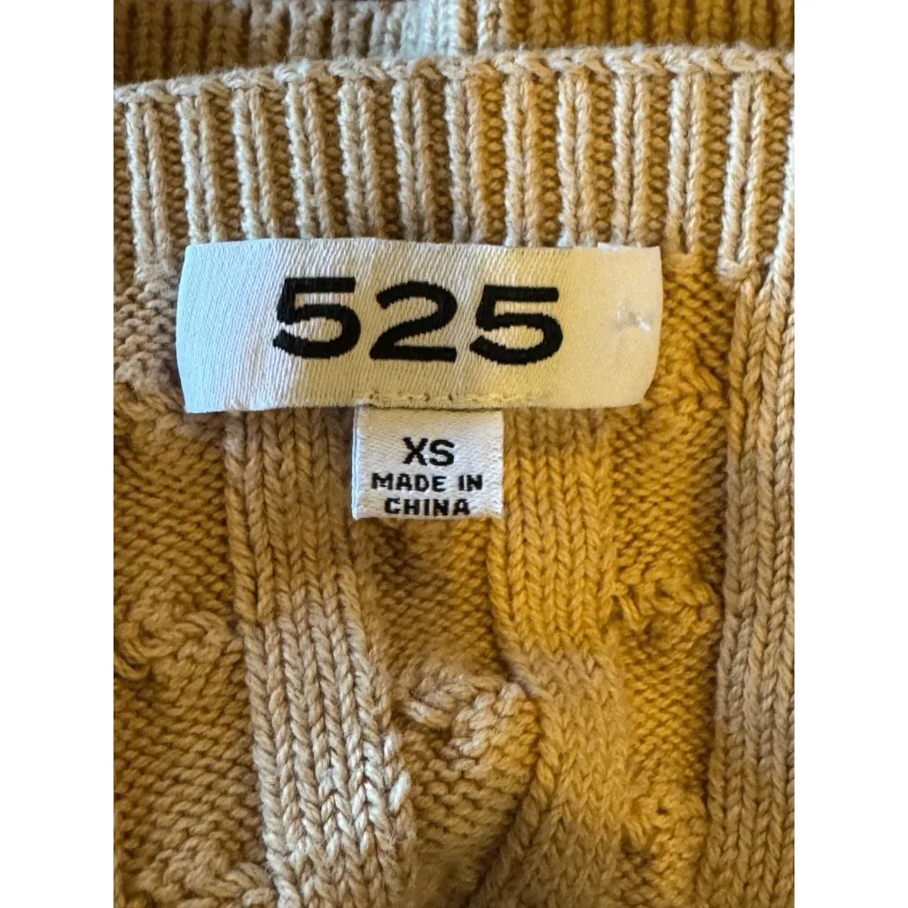 Revolve 525 Tank Top Women XS‎ Beige Tan Oat Cable Knit Tiny Tank Cropped Sexy - Image 8