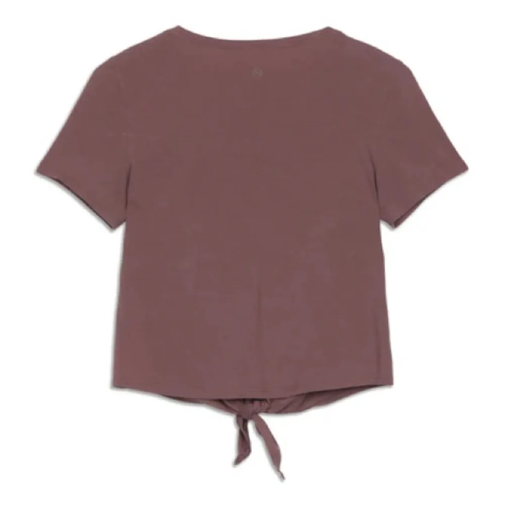 Lululemon Knot Gonna Fly SS V-neck PIMA COTTON active top Tee ANTIQUE Brown 6 S - Image 5