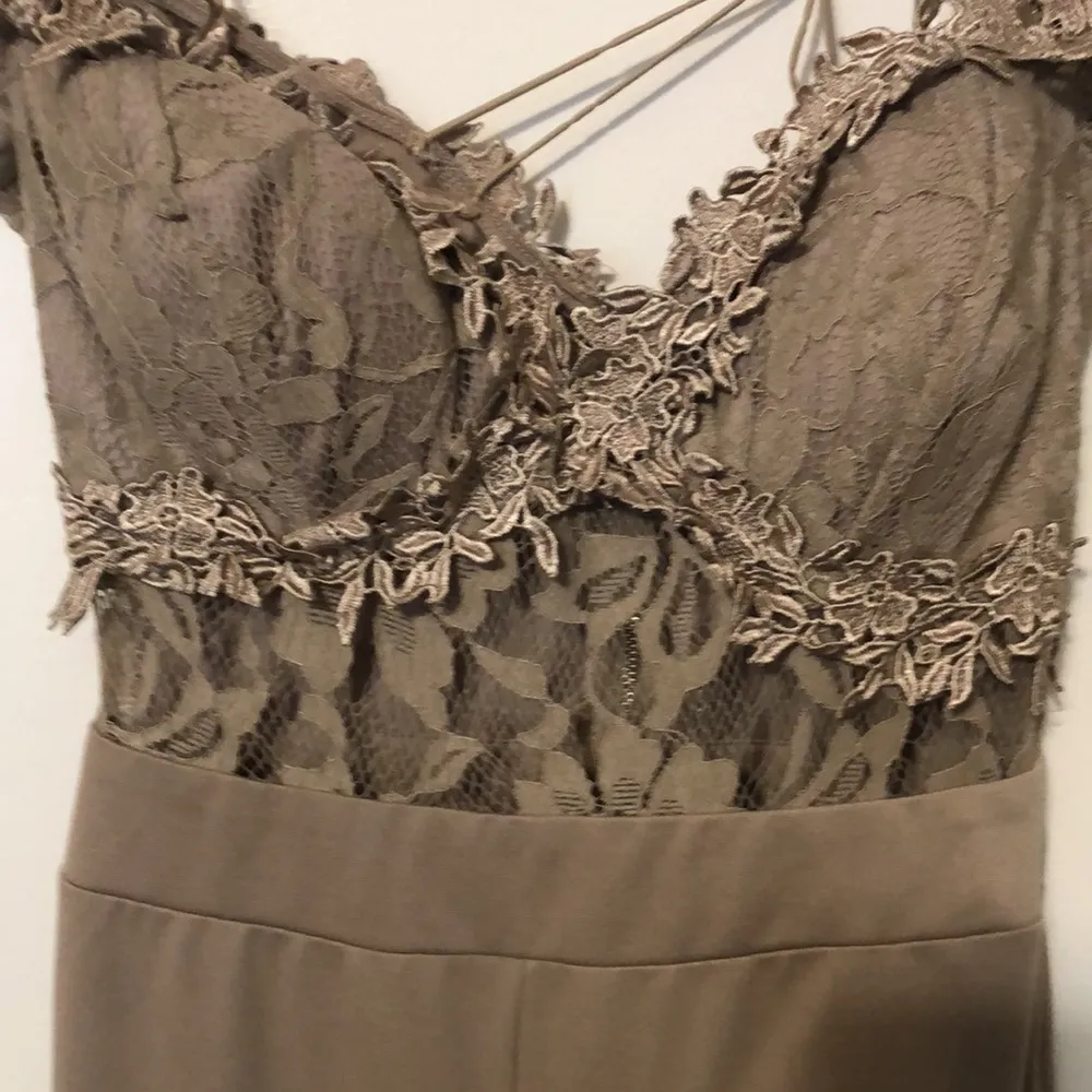 Charlotte Russe Tan Color Lace Top Jumpsuit Women’s Size XS - Image 6