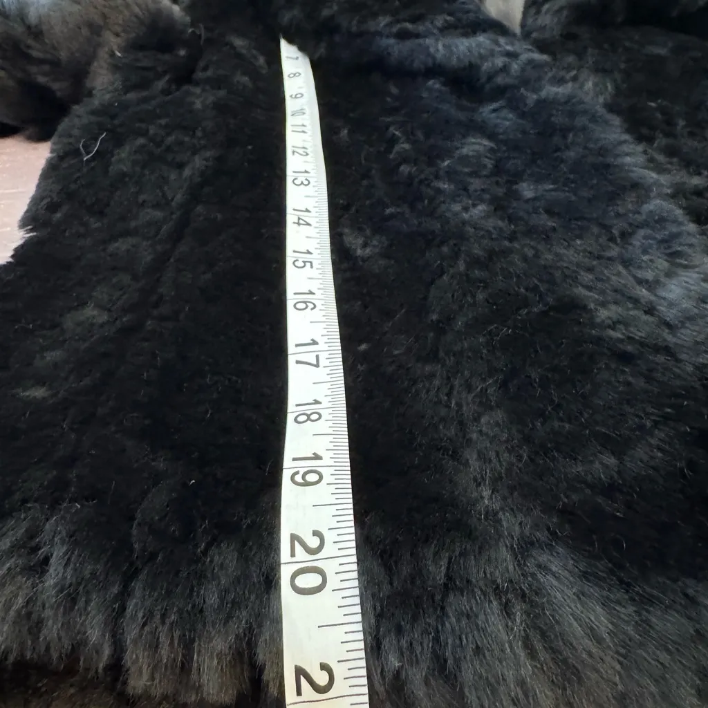 Caslon Black Teddy Faux Fur Jacket Shawl CollarSoft Luxe Outerwear cropped sz M - Image 10