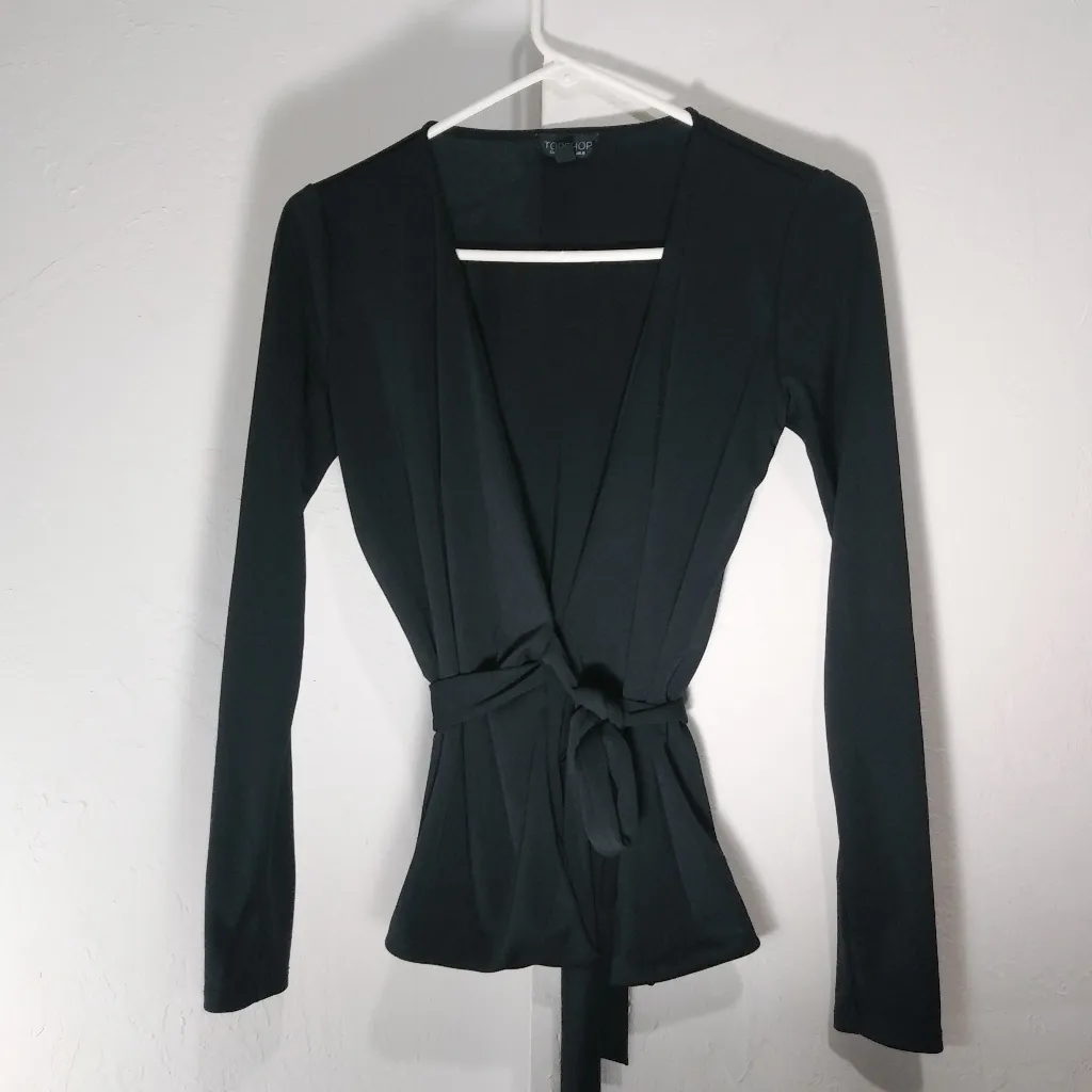 Topshop wrap Top long sleeves 
Size 4 - Image 2
