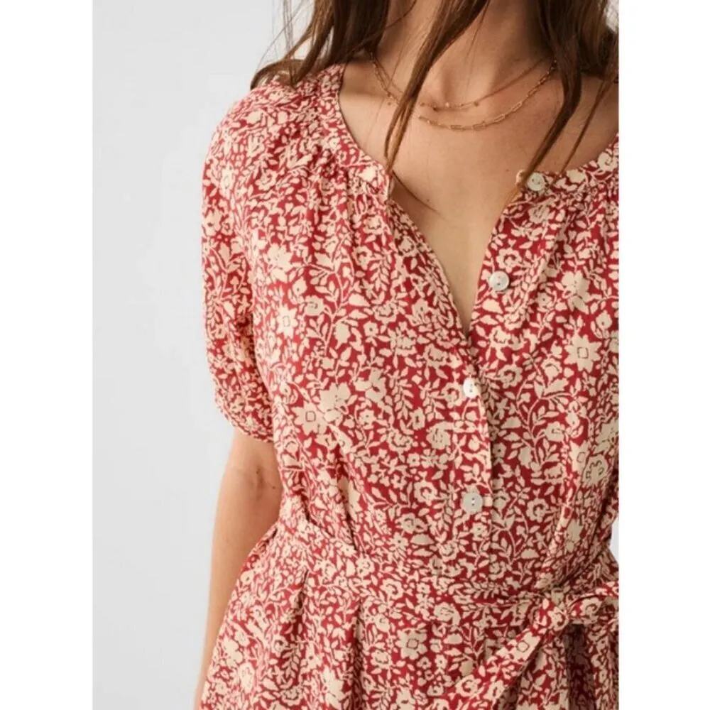 💕FAHERTY💕 Carmel Dress ~ Tandoori Spice Sunrise Floral Print XS NWT - Image 5