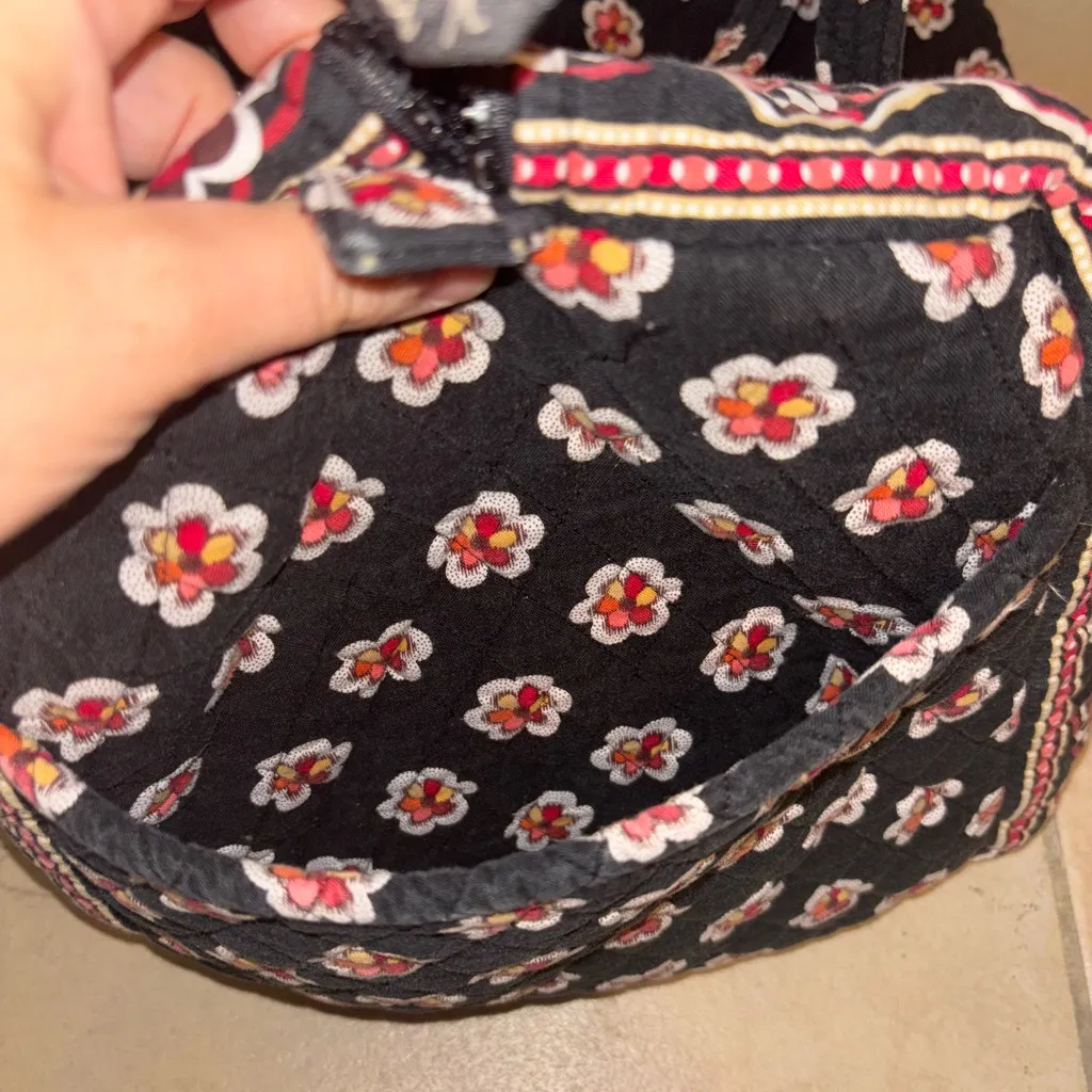 Vera Bradley Black and Red Floral Travel Duffle Bag - Image 6