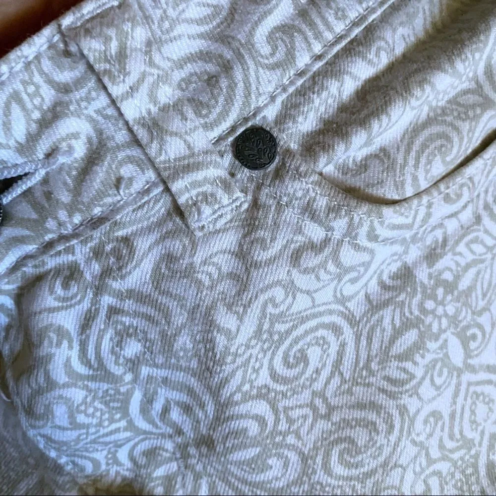 Prana Womens Breathe Kara White Floral Geometric Printed Skinny Jeans - Image 5