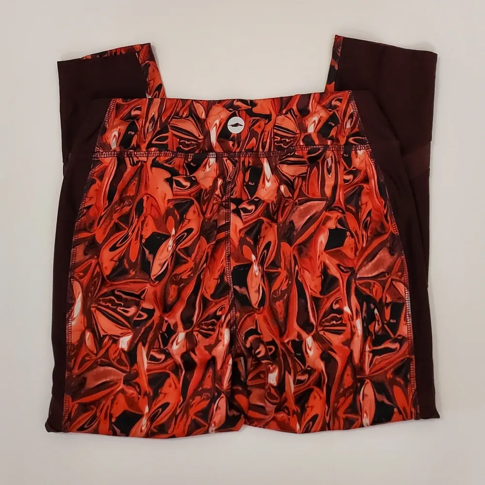 🔥SALE🔥Avia Red & Burgundy Cropped Capri Workout Pants S - Image 8