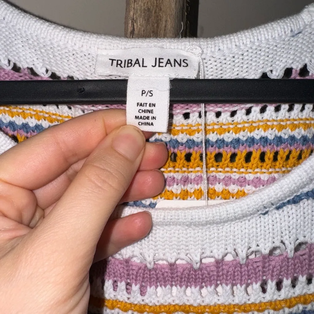 Tribal Jeans Knit Crocheted Tank Pink - Image 5