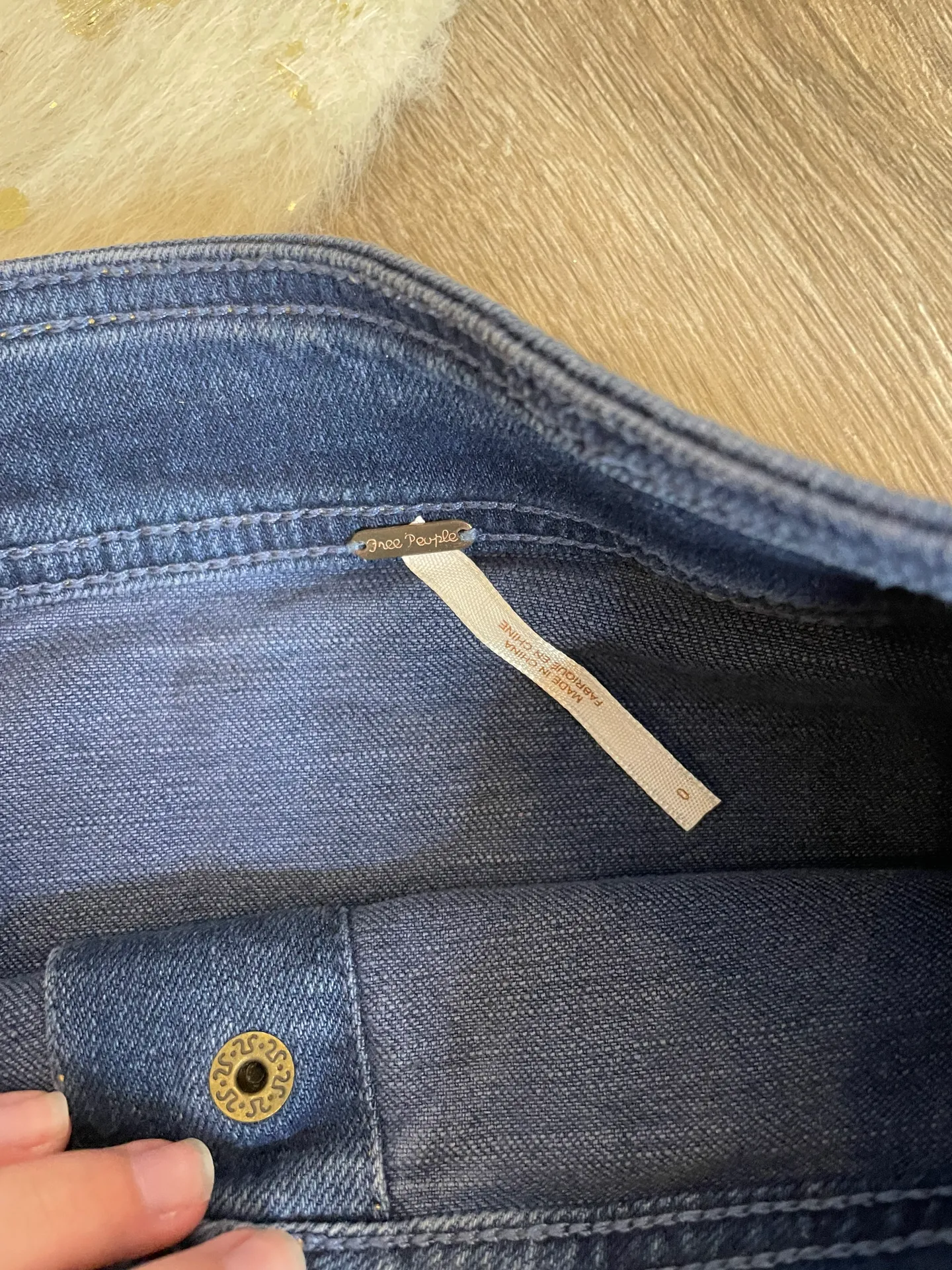 Free People A Line Button Down Denim Skirt - Image 4