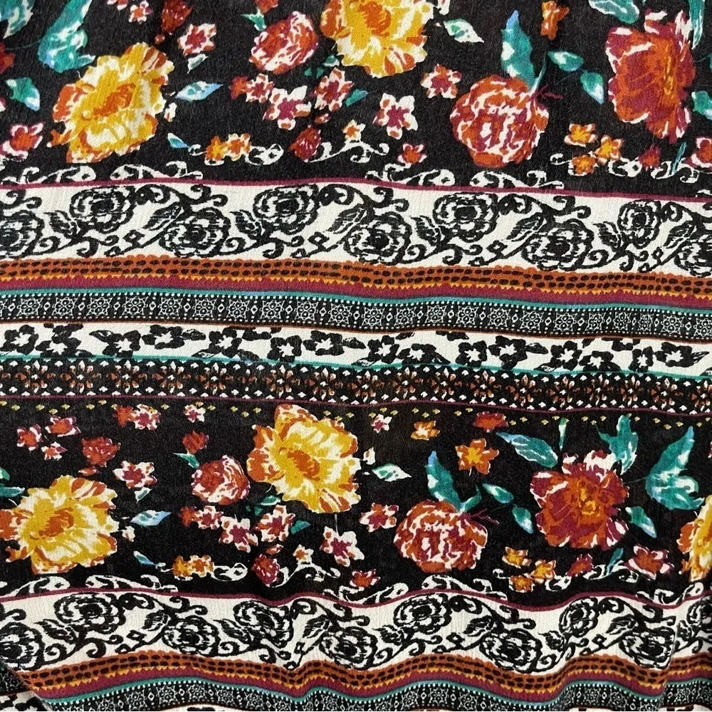 Target Xhilaration Small Boho Hippie Tassel Floral Rose Earth Tone Summer Dress - Image 4