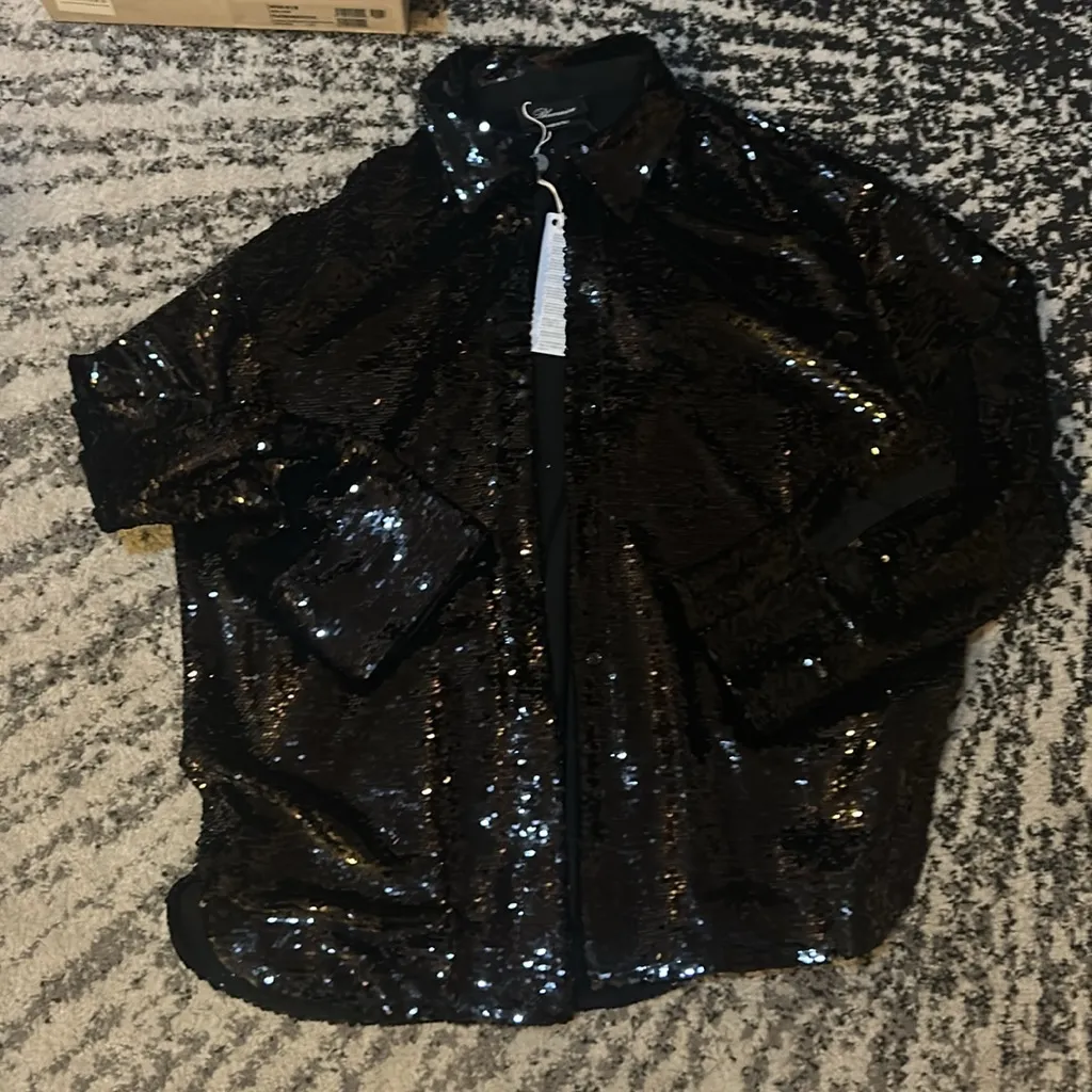 Blumarine Sequined Black Shirt Size 4 - Image 8