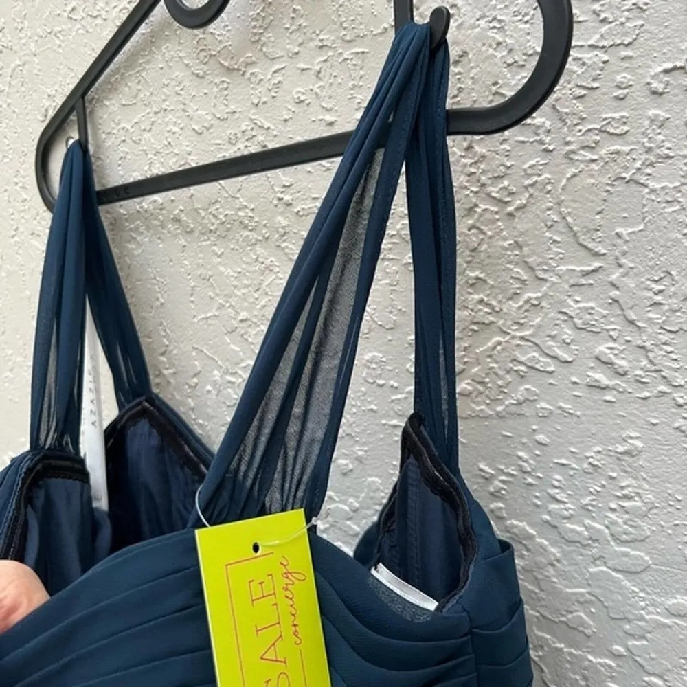 petrol blue maxi bridesmaid dress gown US 12 - Image 4