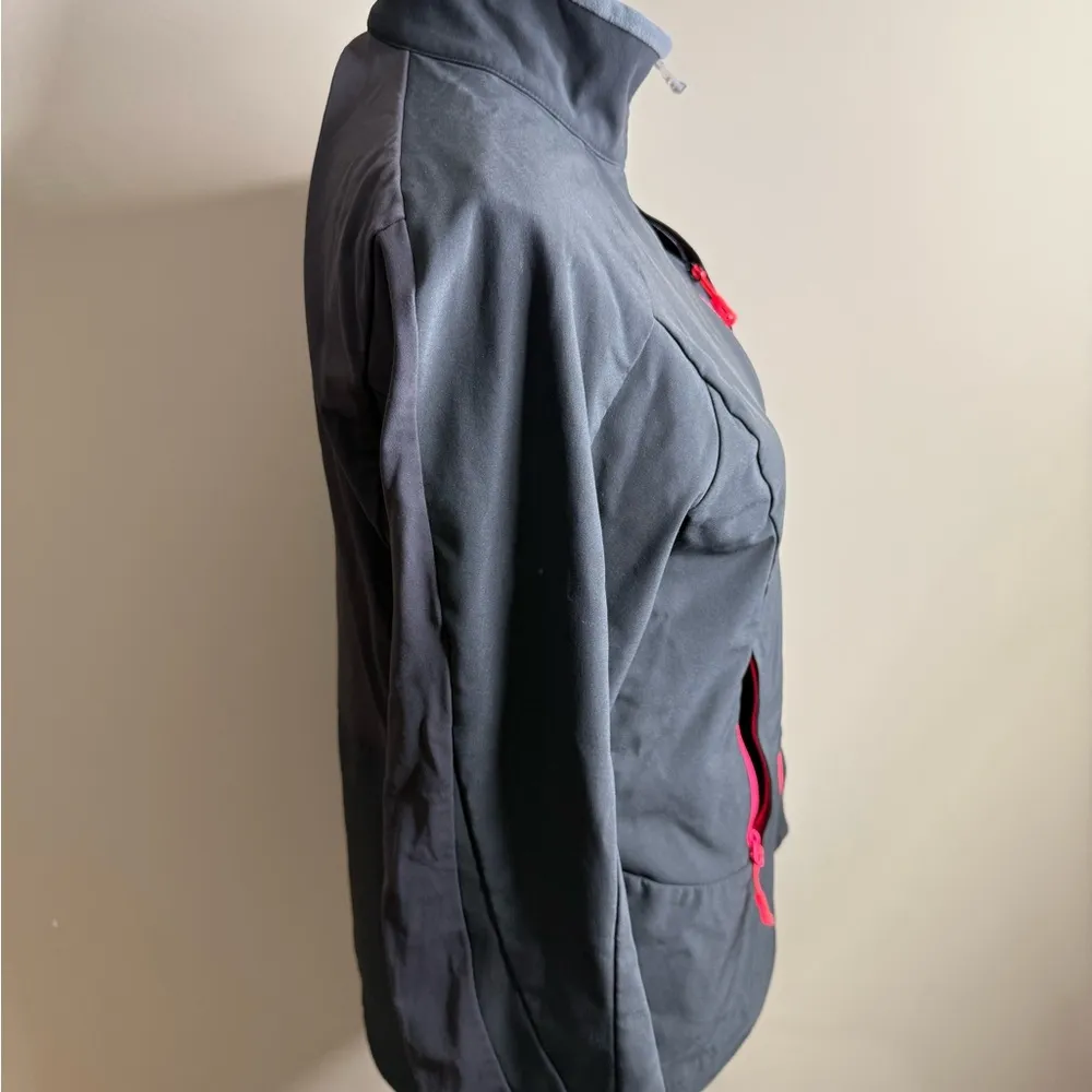 Salomon Women's Black Jacket with Pink Accents clima wind momentum jacket med - Image 6