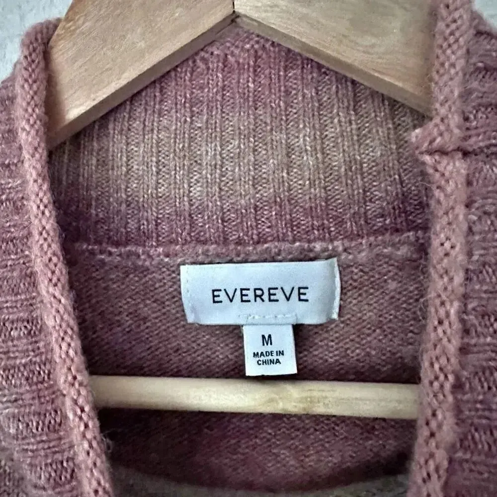 EVEREVE | Ombré Stripe Turtleneck Mock Neck Sweater Pink Gray Multi | Medium - Image 4