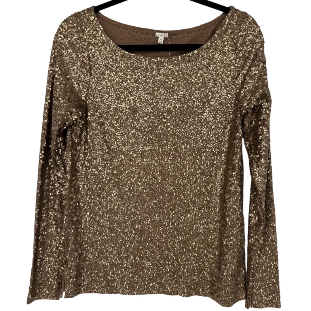 NWT J. Crew Womens Glimmer Long Sleeve Sequin Boatneck Tee Size Small‎ Party - Image 4