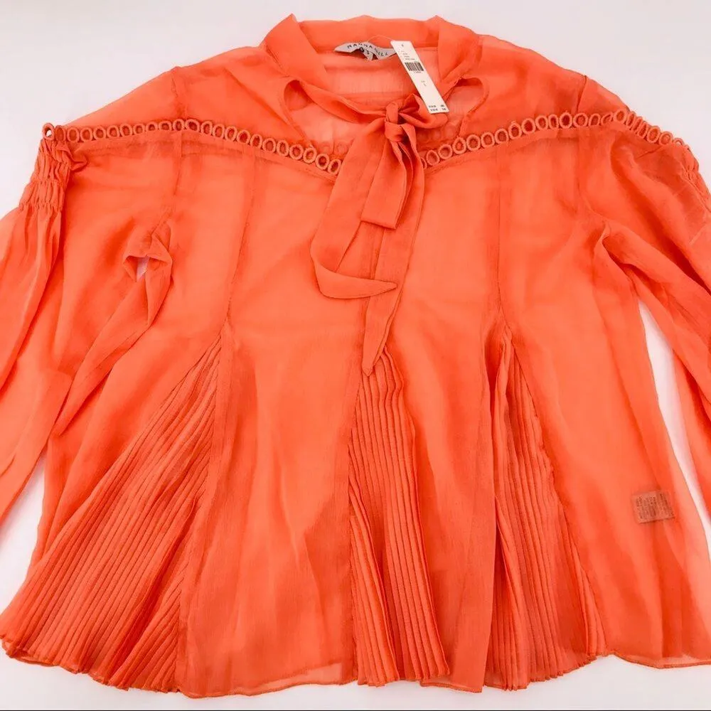 Anthropologie Wheatley Coral Peach Peasant Boho Top Ranna Gill Rare NWT Sz Med - Image 8