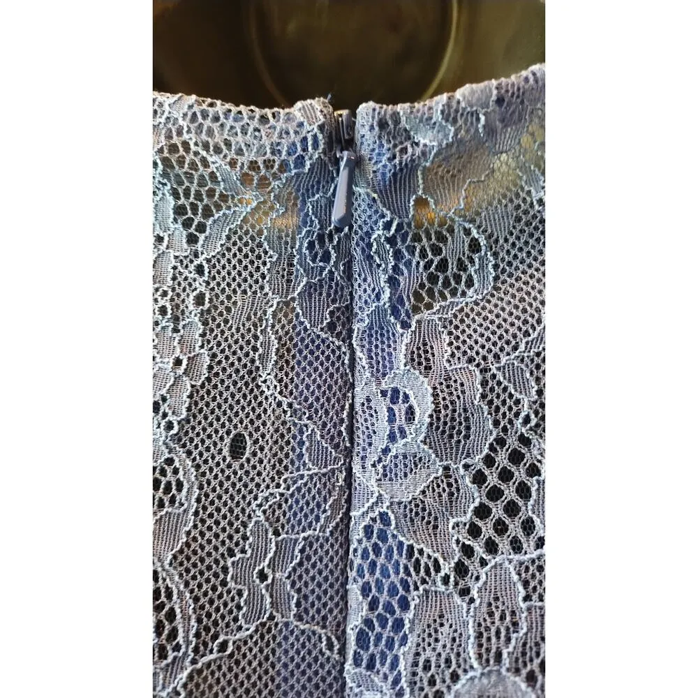 JJs House Lace Chiffon Sheath Knee Length Formal Dress Drape Sleeve - Image 5