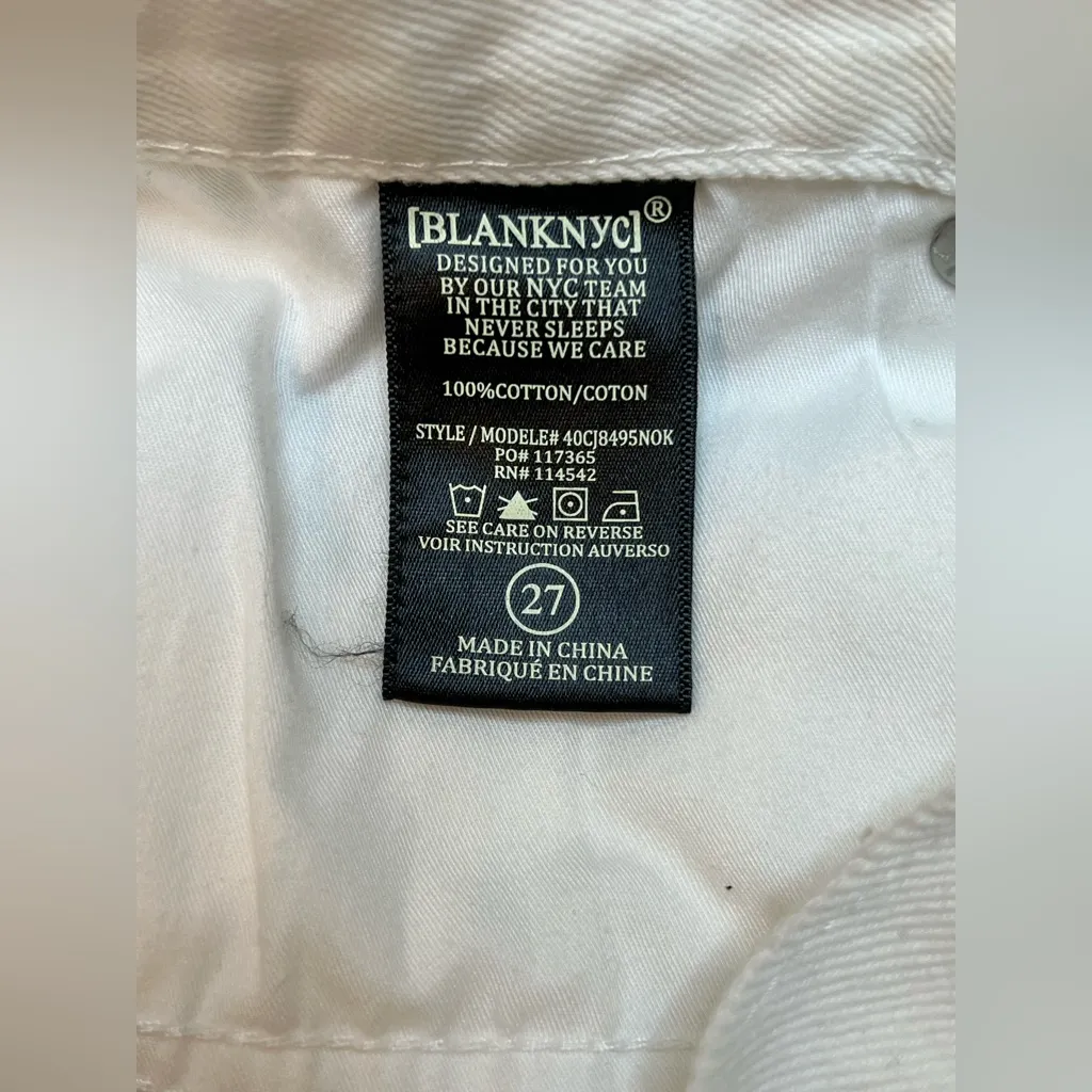 Blank NYC Little Queenie White Ripped Jean Shorts Size 27 - Image 6