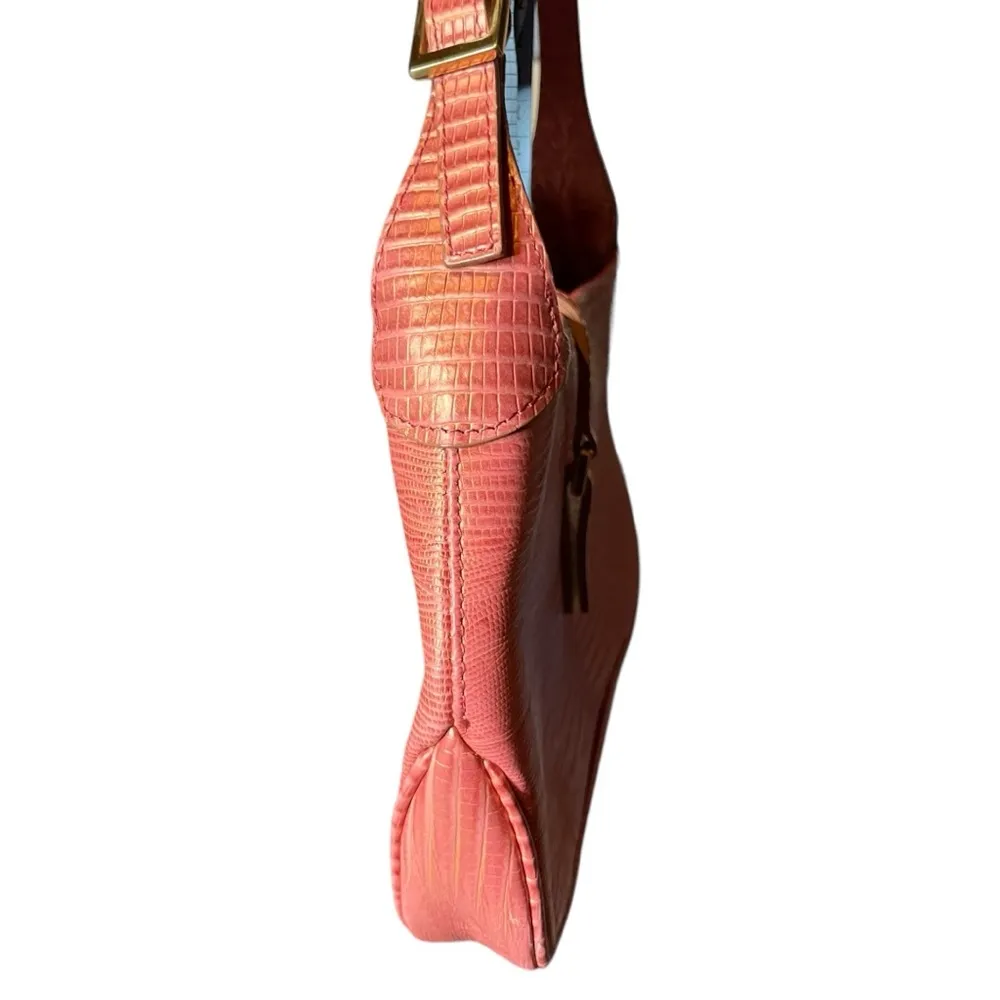 Vintage Nine West Pink Croc Leather Mini Shoulder Bag Y2K - Image 6