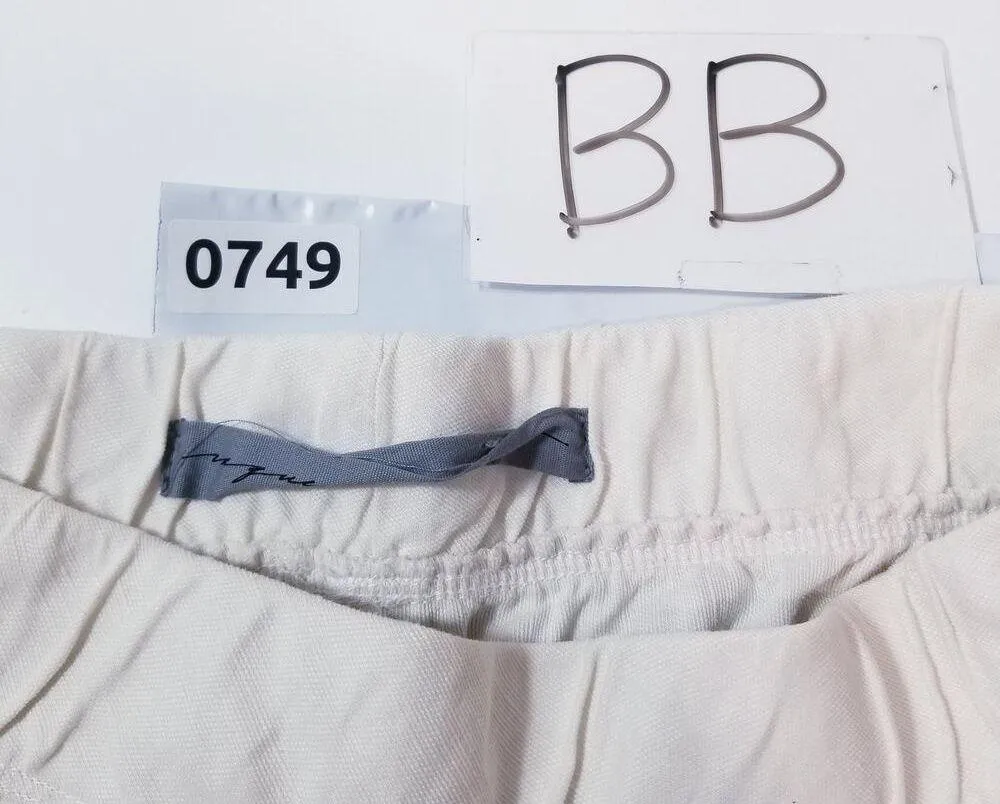 Raquel Allegra Linen Blend White Pleated Crop Pants Pull On High Rise Size 2 - Image 10