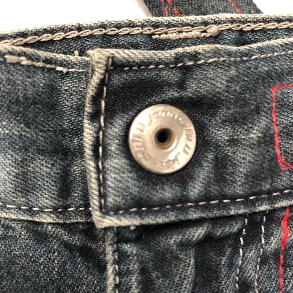 Blu Jean Denim Handbag, cute purse w/ long straps Blue - Image 3