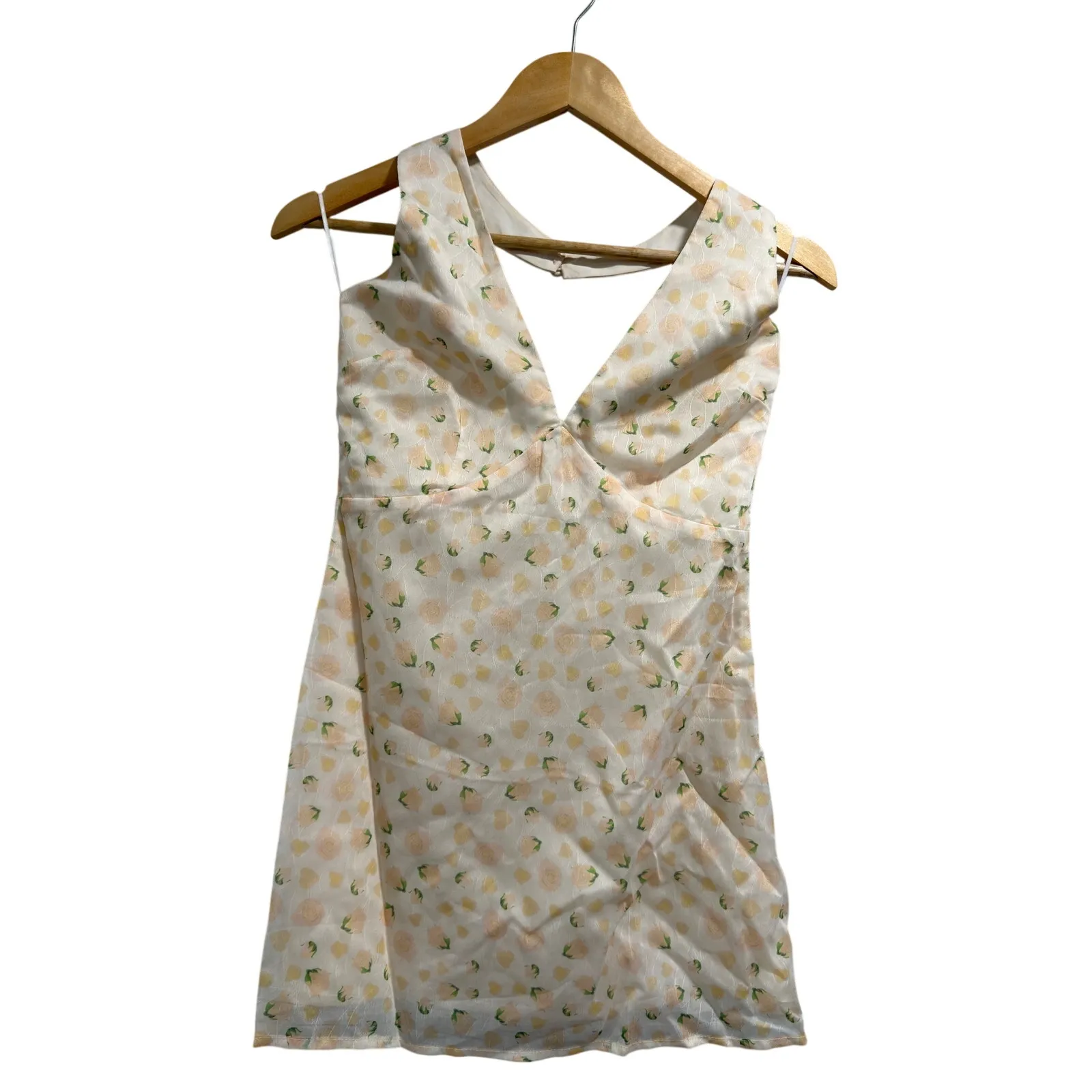 More to Come Alice Floral Cream Rose Flirty Boho Girly Mini Dress NWOT Small - Image 2