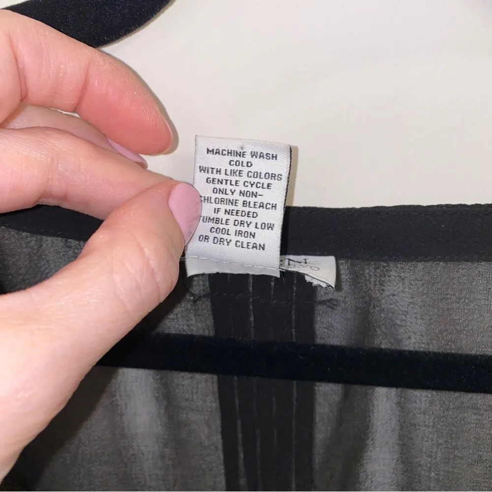 Vintage Carmen Marc Volvo Black Beaded Sheer Shirt Short Sleeved Top Small - Image 8