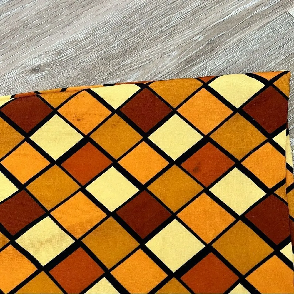 Vintage 90’s does 70’s geometric diamond browns mini dress‎ clueless spice girls Size 4 - Image 8