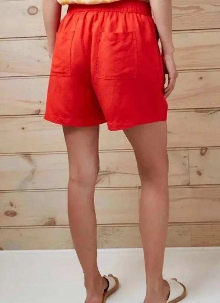 A New Day Red Mid-Rise Linen Pull-On Shorts - Image 2