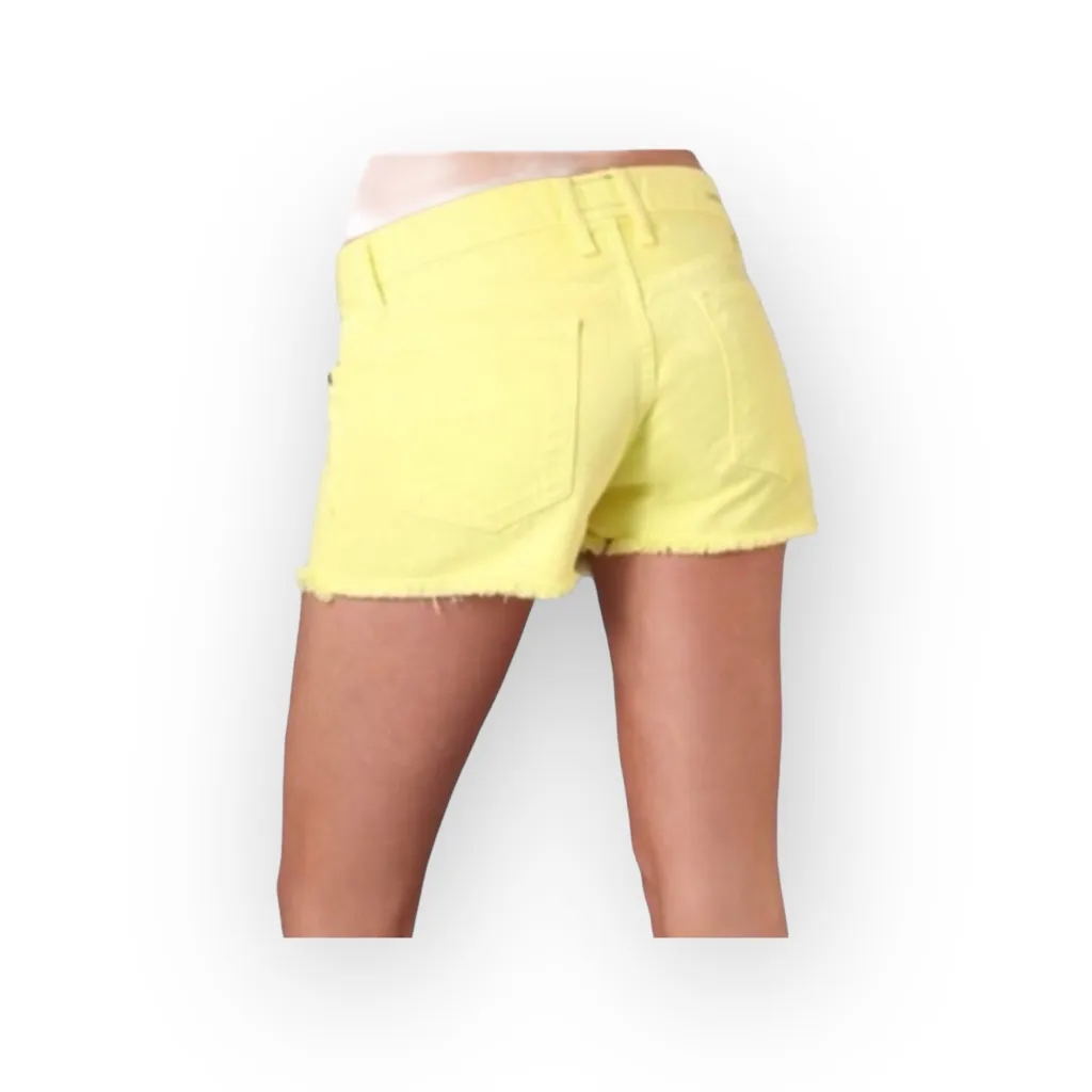 new Current/Elliott ✰ The Boyfriend Short ✰ Cut Off Colored Denim ✰ Neon Yellow - Image 5