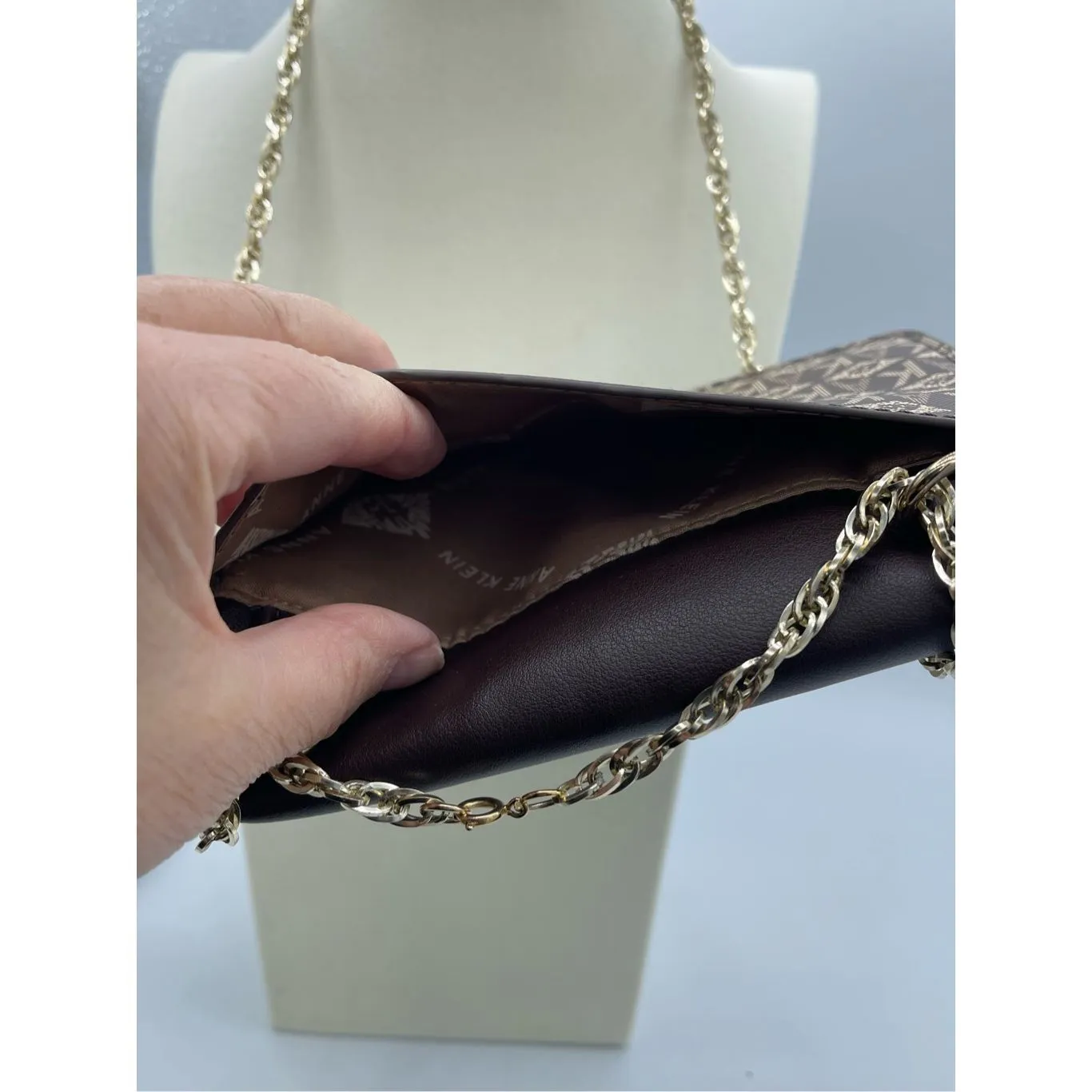 Anne Klein  logo envelope shoulder bag clutch - Image 7