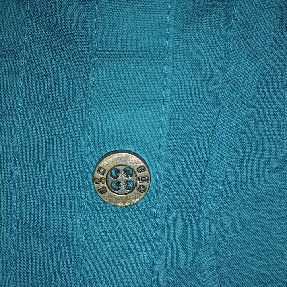 EGO LP Kurta Smocked Cotton Dress Petite in Turquoise Gold Paint Petite - Image 3