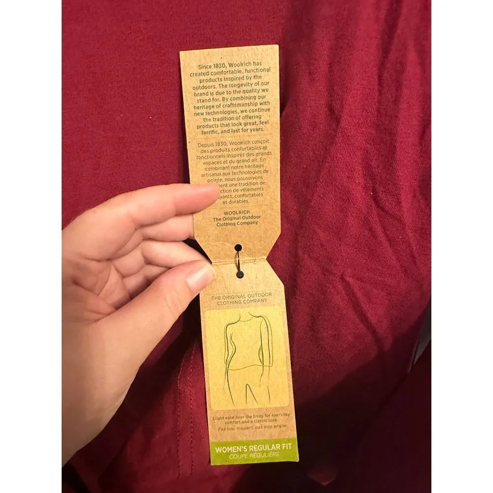 Woolrich Women's 7003 Laureldale Long Sleeve T-Shirt Stretch  Cotton Burgundy M - Image 4