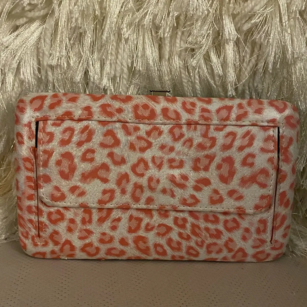 Animal Print embellished | Jeweled | Studded Hard Case | Wristlet | Wall… Orange - Image 3