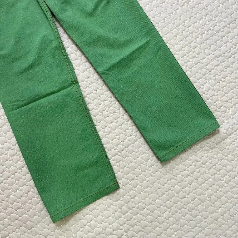 FARM Rio Green Straight Pleat Pants NWOT Women's Size 27 W29 Cotton High Waist - Image 8