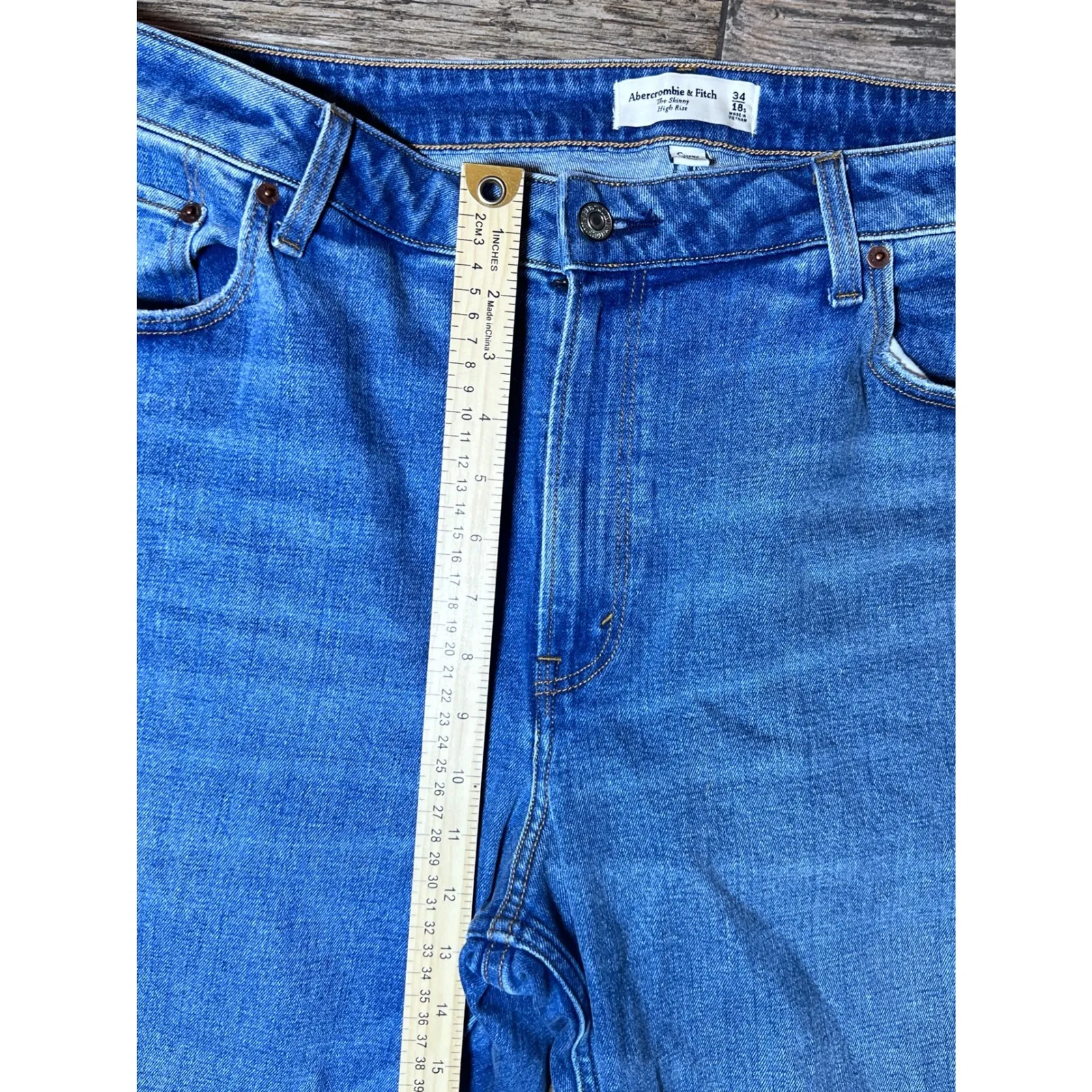 Abercrombie &‎ Fitch Womens The Skinny High Rise Curve Love Jeans Size 18S - Image 4