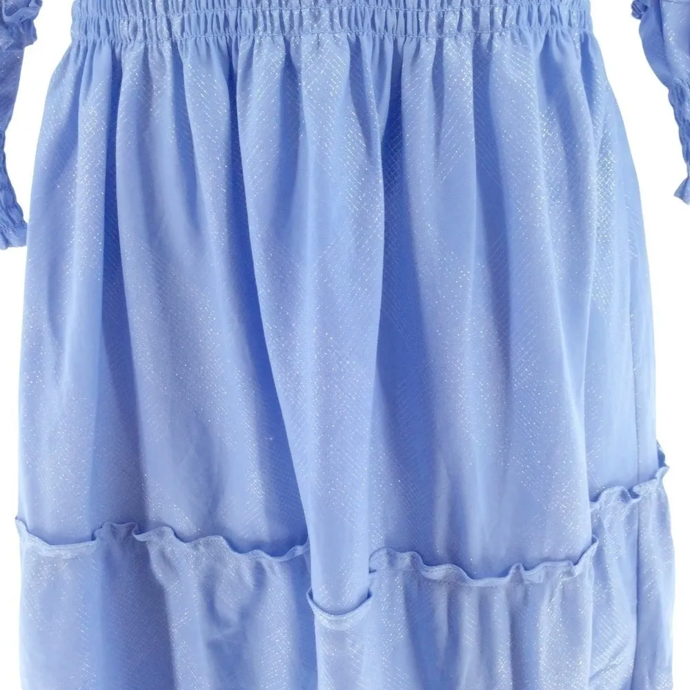 Hill House the Nesli Nap Dress in Light Blue Glitter Check - Image 9