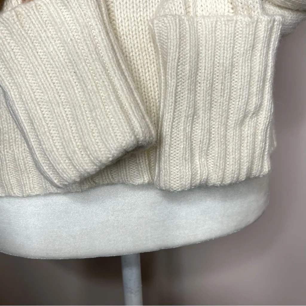 Express Wool Angora Blend Cozy Cream Turtleneck Sweater (Cream) - medium - Image 6